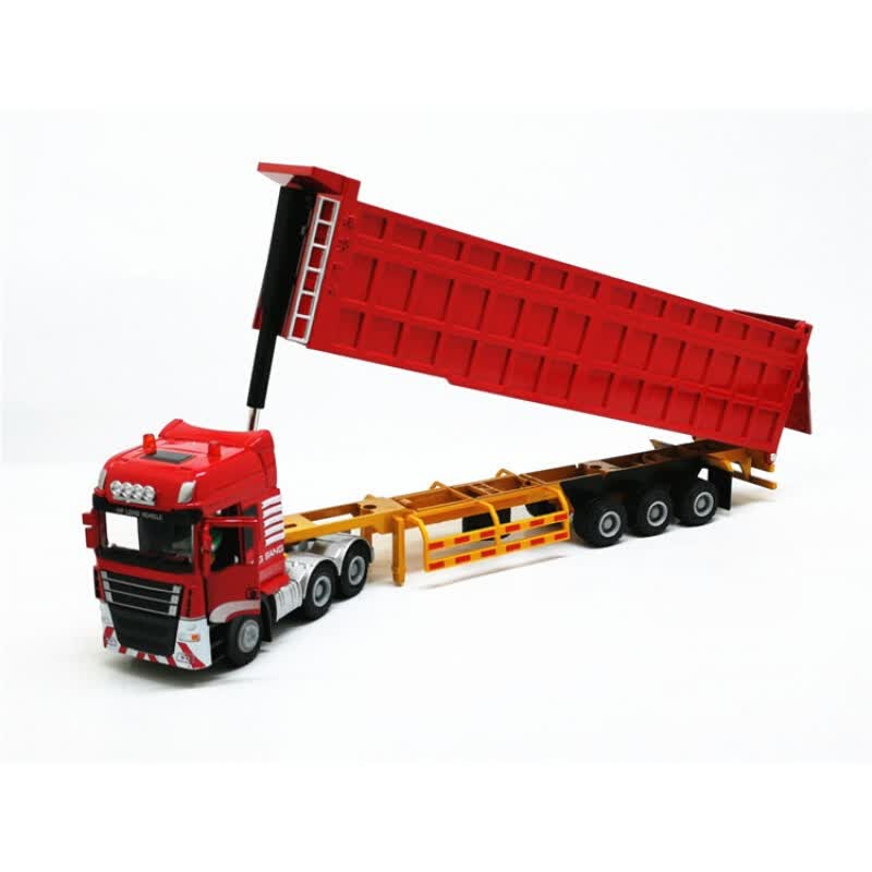 定制合金大卡车模型半挂式重型运输车重卡自卸翻斗货车工程车儿童玩具