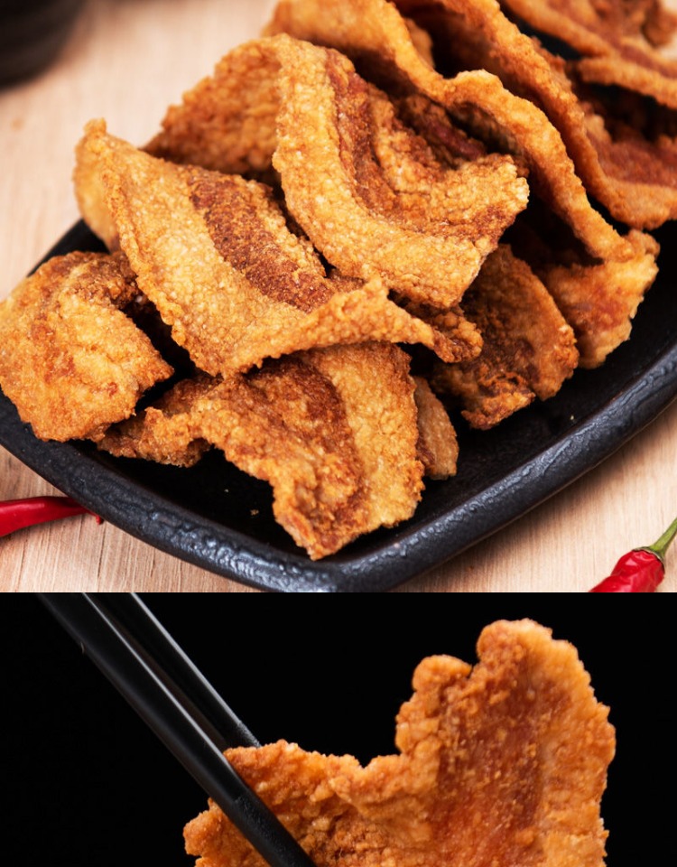 猪油渣干炸脆皮五花肉渣青岛脂渣特产小吃休闲零食原味原味猪油渣