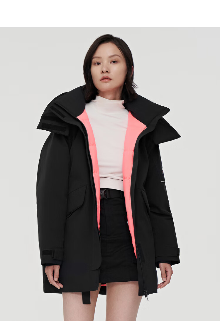 杨幂同款波司登2021年冬季新款羽绒服女城市运动系列工装可脱卸帽90