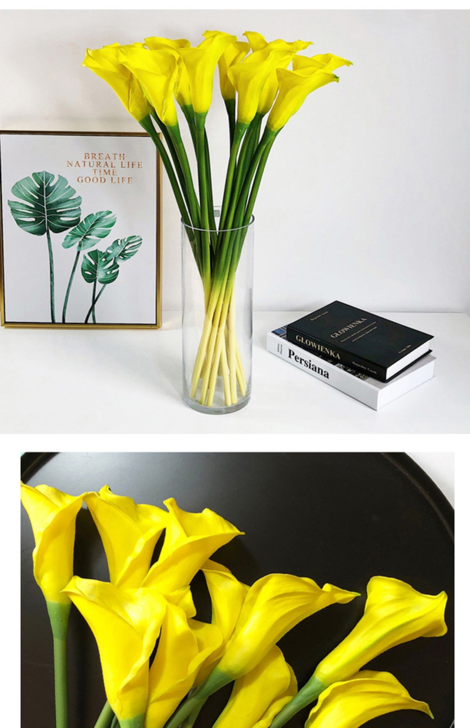 轻奢白色马蹄莲假花仿真花大号干花摆件餐桌花婚礼装饰花t510支白色