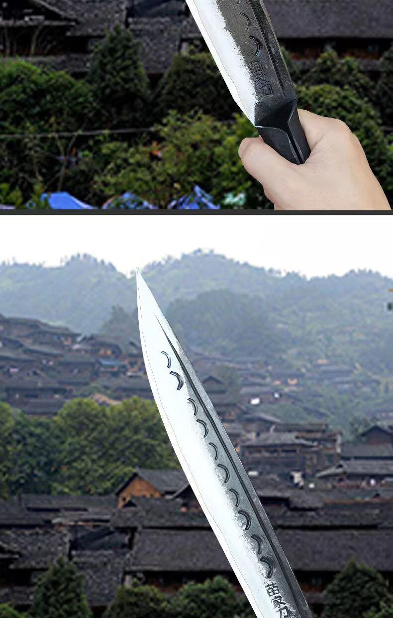 宸轩宝 杀猪放血专用刀杀猪尖刀苗家刀纯手工锻打屠宰刀屠户专用杀羊