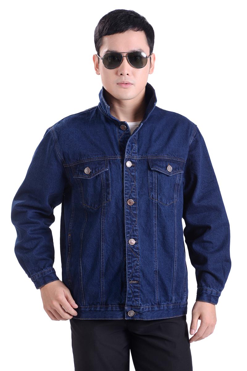 牛仔夹克上衣中年男士休闲外套中老年人翻领长袖工装机黑色3xl170190