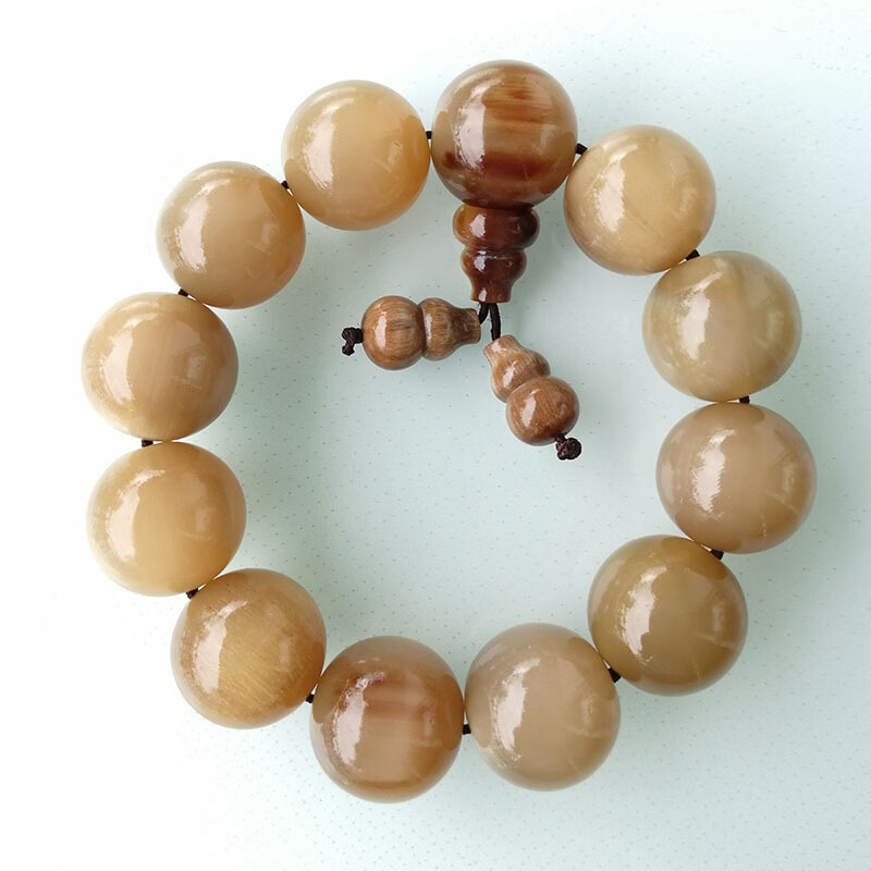 【自营配送】珠佩丽天然老白水牛角手串 文玩珍品收藏品 男女盘玩黄