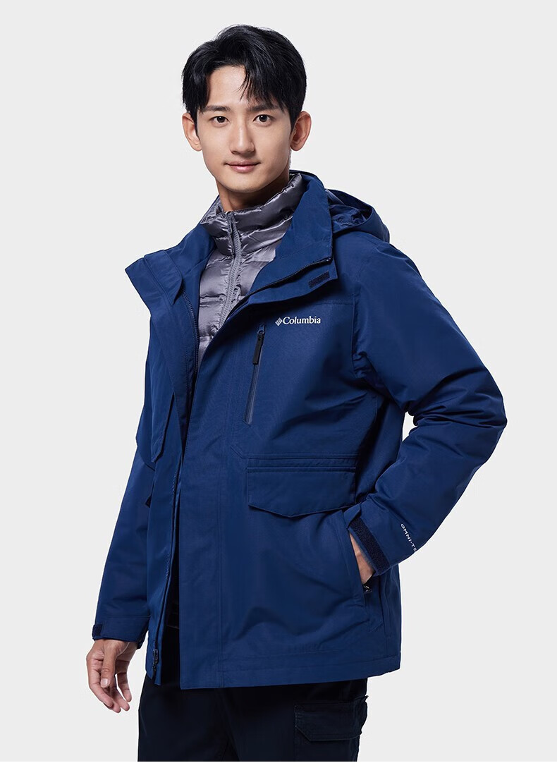jd 2022秋冬新款columbia哥伦比亚冲锋衣男款金点热能鹅绒800蓬三合一