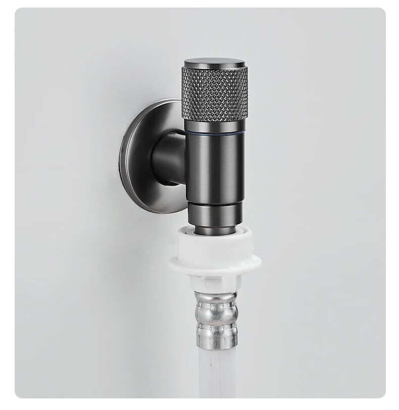 洗衣机水龙头角阀全铜枪灰色窄迷你止水阀全自动超短迷你水嘴hxm4867