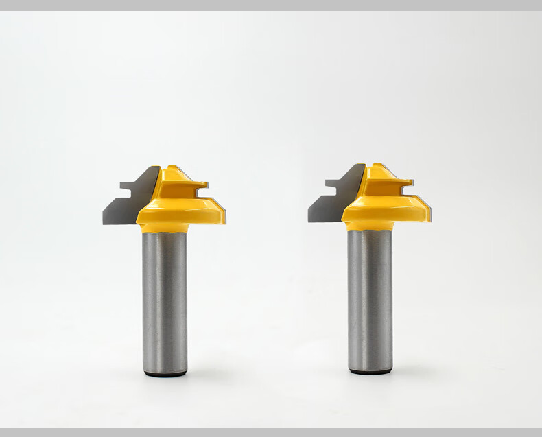 木工铣刀45度榫合刀1/2柄修边机直角刀头 雕刻机线条刀 实木刀具 方齿