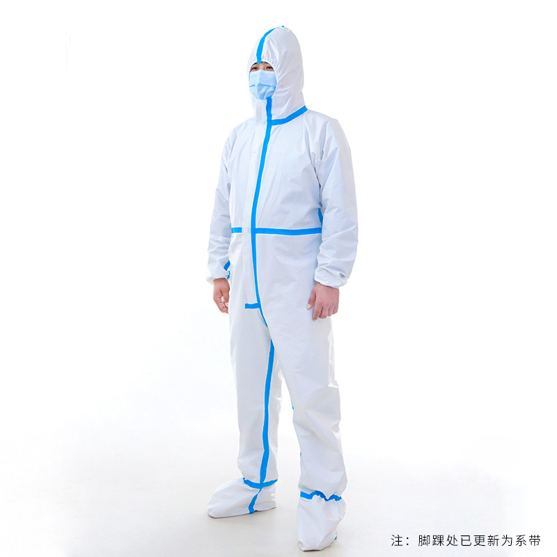 连体医用一次性防护服 可 连脚医用防护服 m(165)【图片 价格 品牌