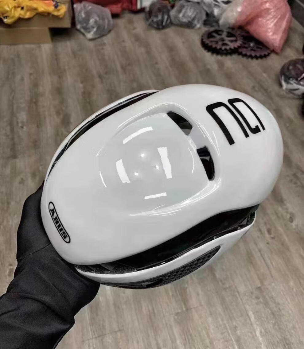 德国abus头盔骑行头盔环法版公路自行车气动头盔防摔防撞 白黑 m
