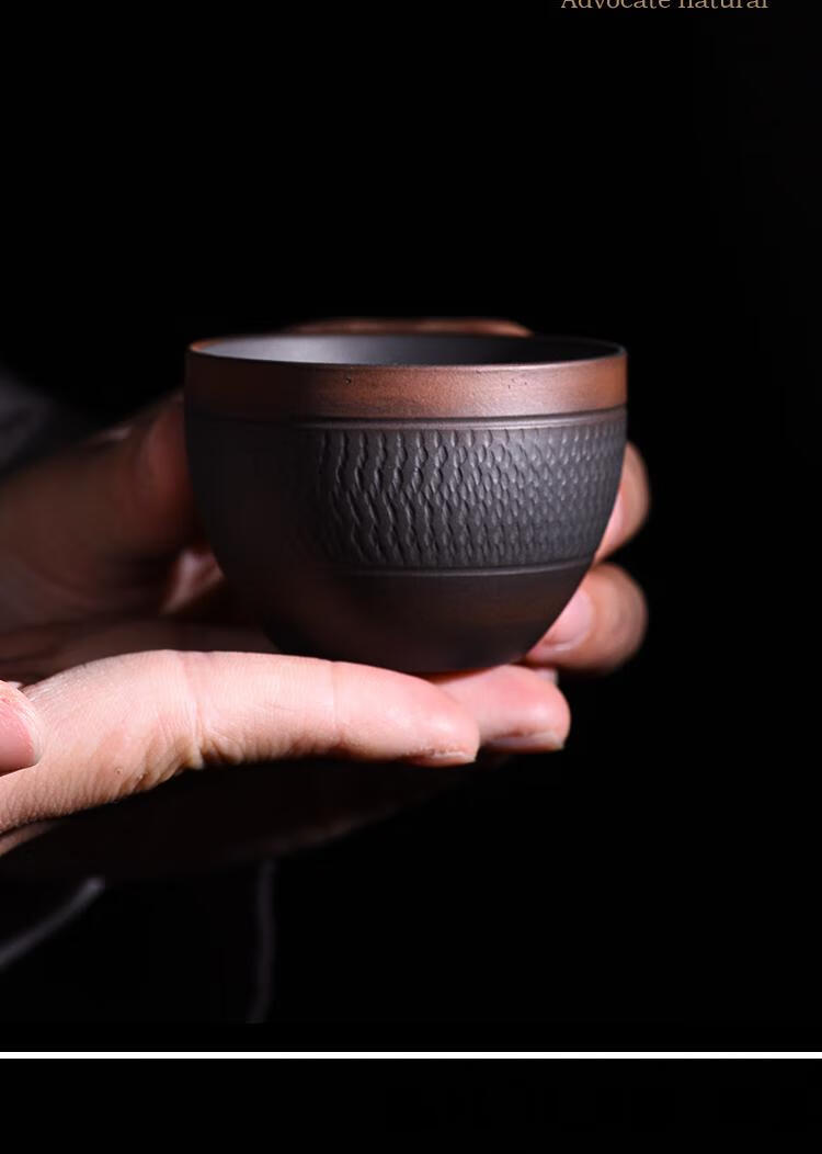 建水紫陶茶杯 紫陶茶杯 离器云南建水紫陶纯手工品茗杯大号茶杯陶瓷