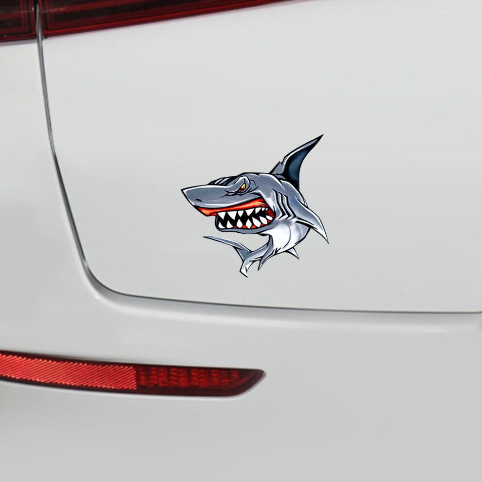 搞怪鲨鱼车贴贴纸宝马奔驰amg小钢炮电动车个性创意装饰车贴防水大号