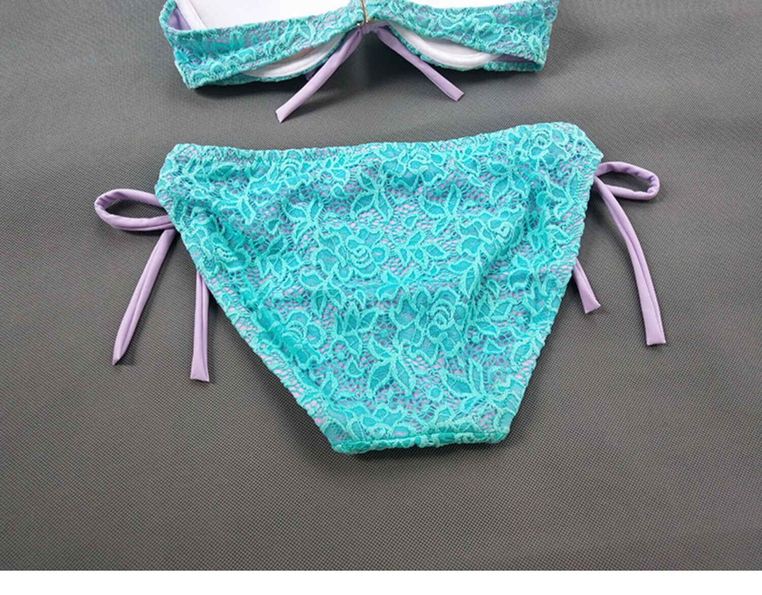 比基尼聚拢性感显胸大三角泳装超暴露三点式分体泳衣女小胸bikini