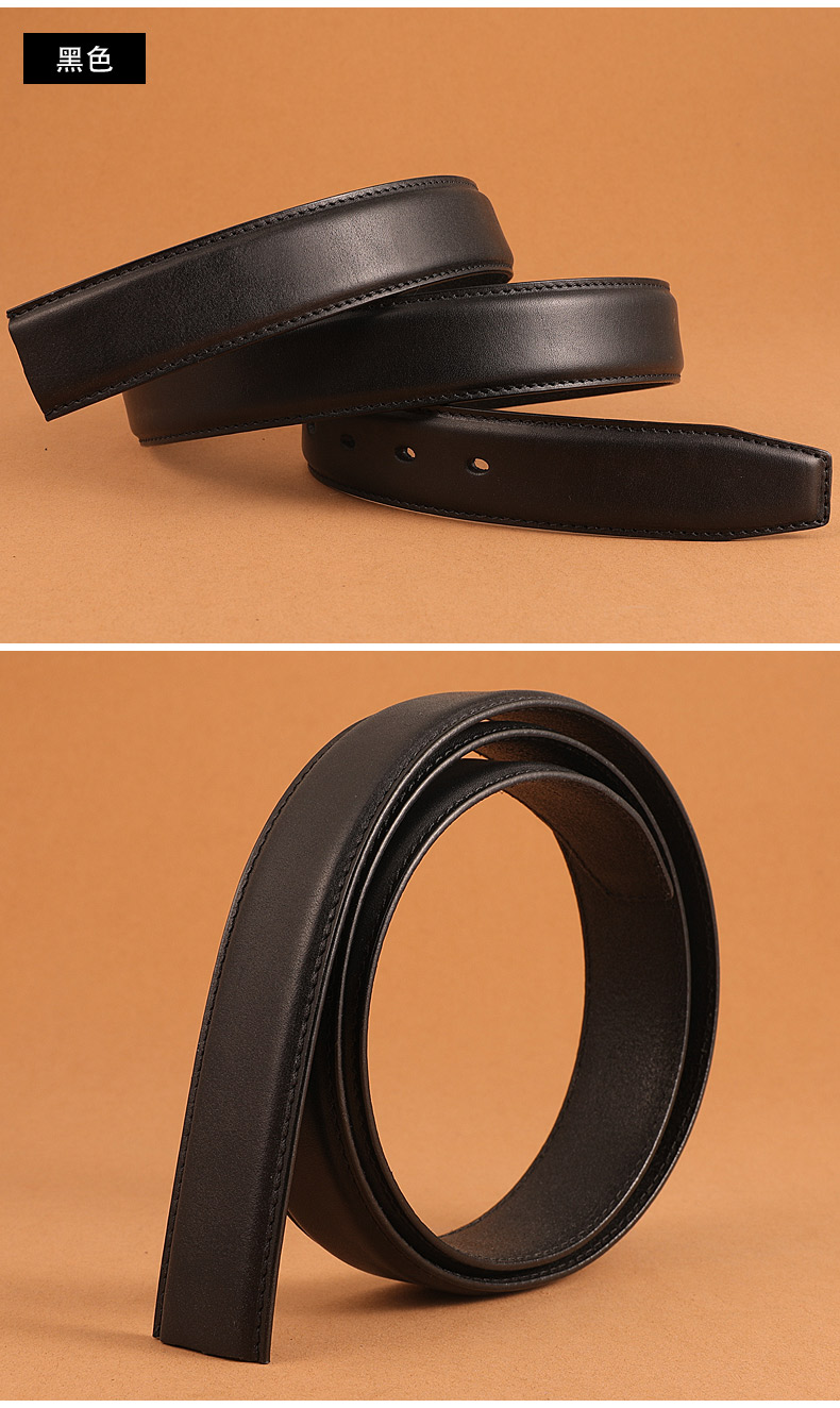 头层派皮带男真皮不带头针扣男士无头皮带条头层牛皮腰带无扣不带扣带