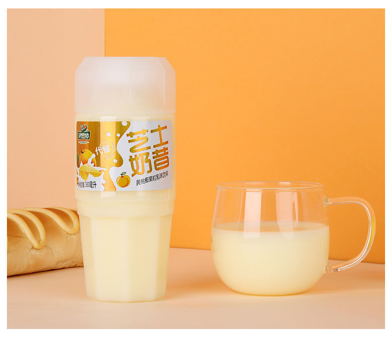 芝士奶昔早餐饮品代餐黄桃草莓饮料整箱批发年货网红果奶黄桃味芝士