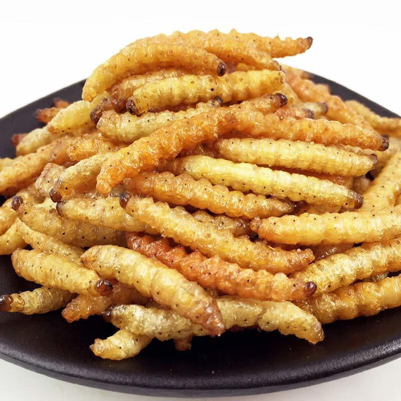 油炸竹虫云南傣族美食竹香虫舌尖上的美食即食竹虫山珍美味 香辣口味