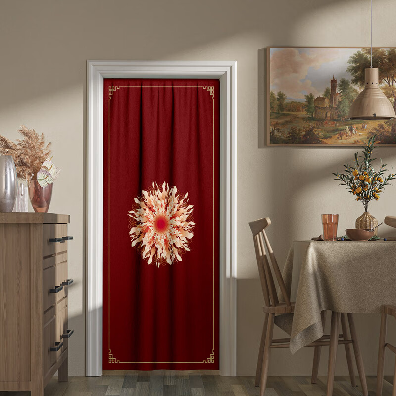 门帘半帘欧式欧式新房喜字结婚门帘婚房门布艺卧室2022年新款隔断帘挂