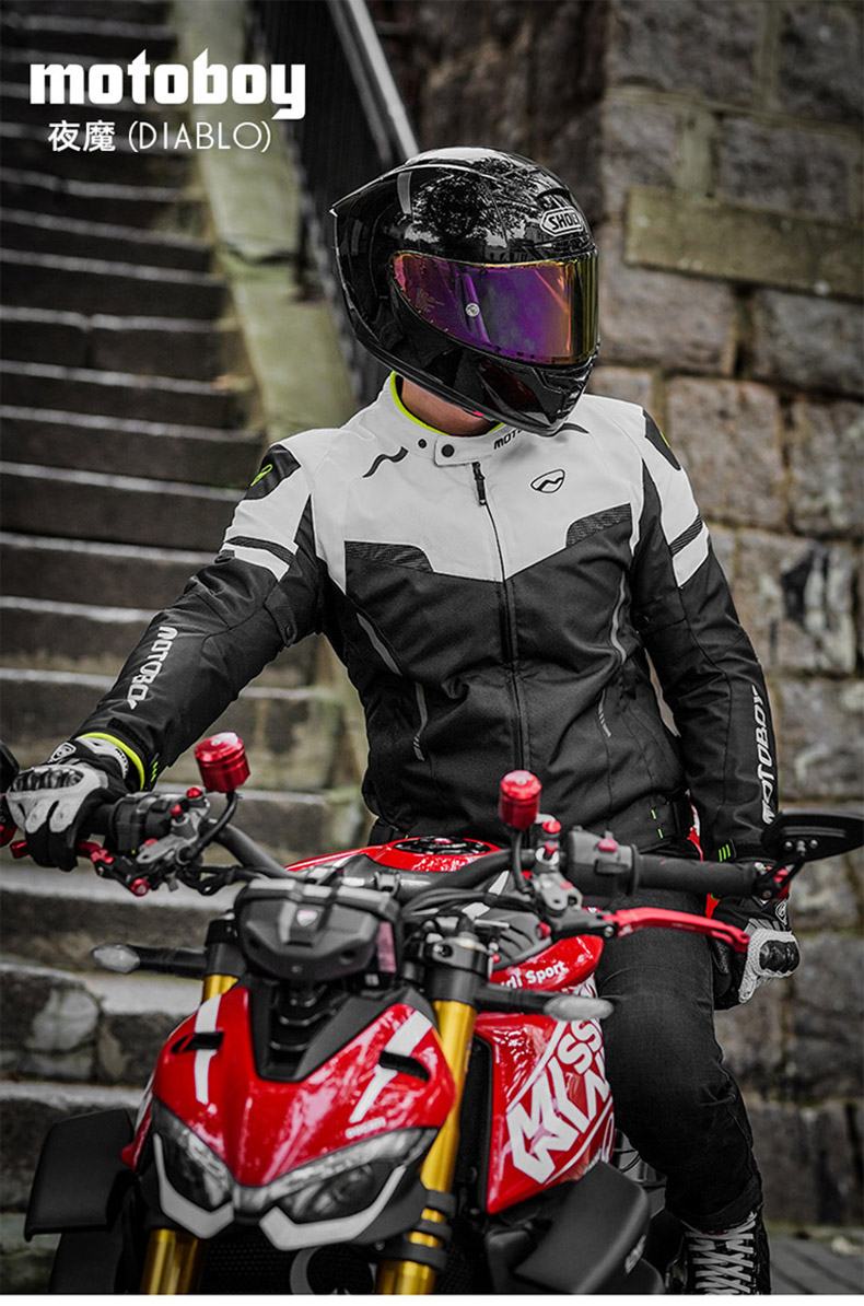 motoboy摩托车骑行服防水保暖男机车赛车服防摔四季骑行装备黑色摩托