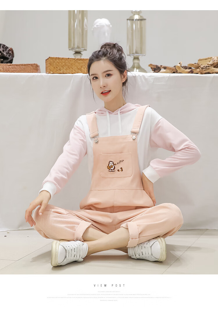 法诗慕牛仔背带裤女学生春秋季2020新款初中学生韩版女生裤子宽松休闲