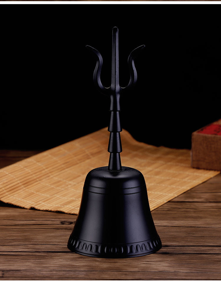 手摇铃纯铜铃铛佛铃道士三清铃道铃三叉铃佛教金刚铃四方头法铃 烤