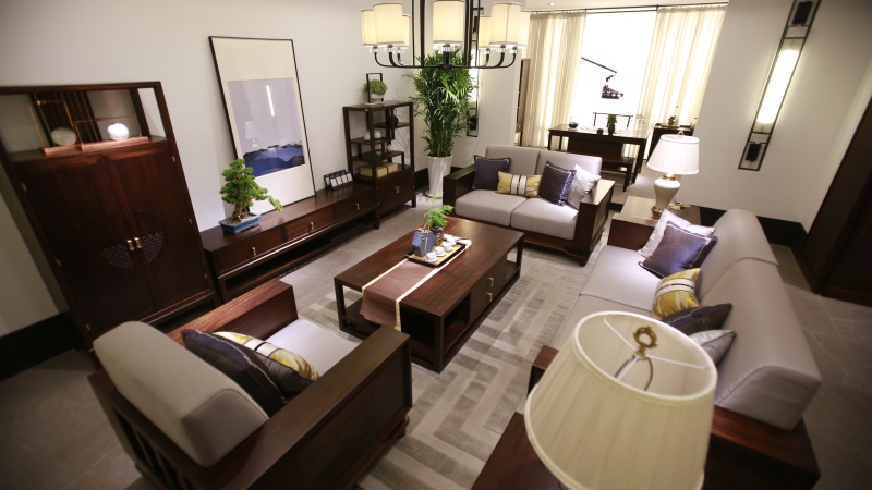 南洋胡氏檀赋系列tft920客厅柜36934661720乌金木明清古典新中式电视