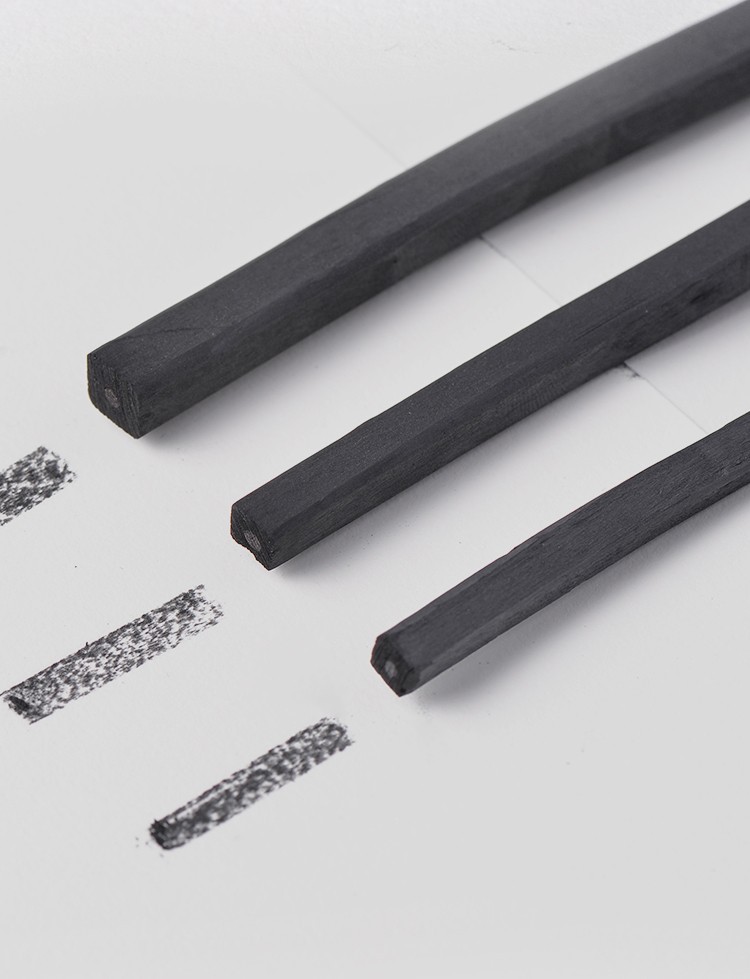 四方柳木碳条素描炭条美术绘画碳精条混合软中硬碳棒设计打底型碳枝