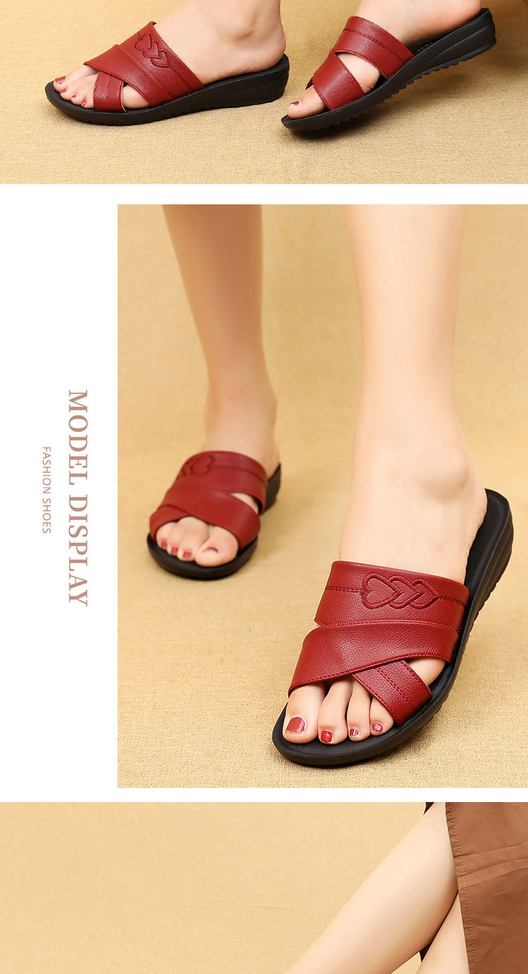 妈妈凉鞋女夏季外穿软底舒适平底凉拖鞋女鞋防滑中老年人拖鞋黑色39