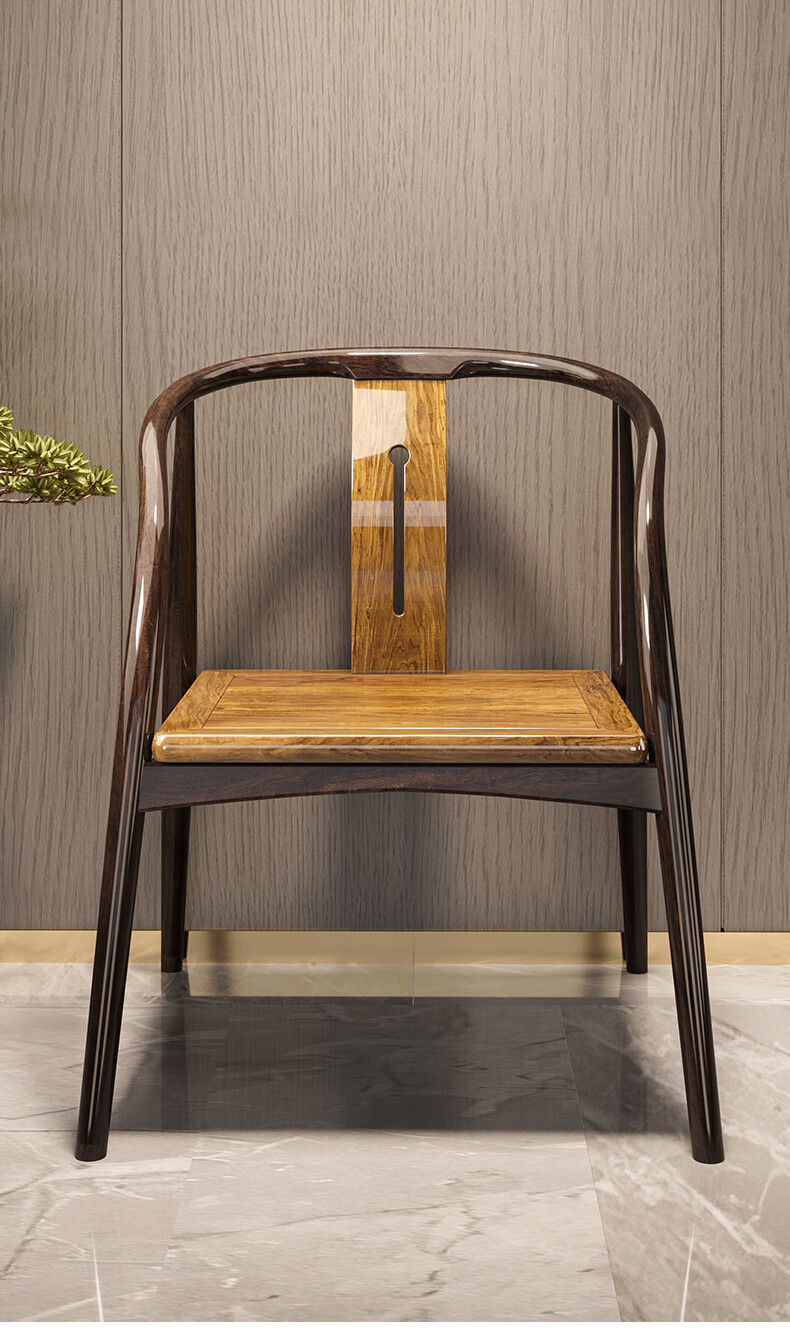 依和新中式实木茶桌椅子茶几太师主人椅原木官帽圈椅餐椅风清扬圈椅