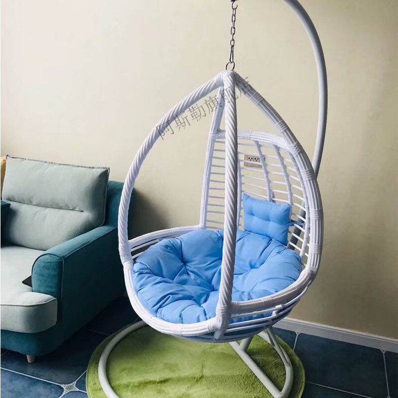 粗藤鸟巢吊篮藤椅室内阳台秋千摇篮椅网红单双人吊床家用懒人吊椅白色