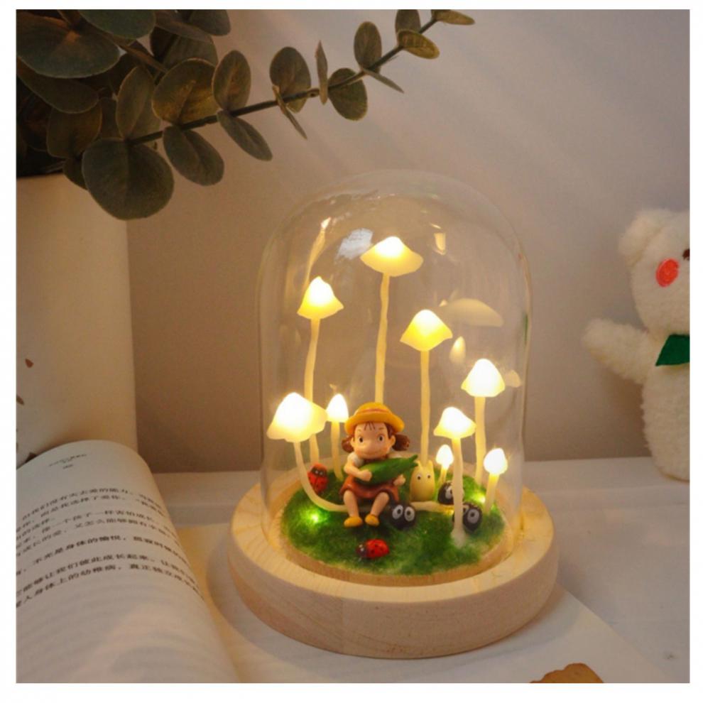 宜乐舒一个抽屉蘑菇灯发光摆件diy材料包小夜灯桌面装饰品生日礼物