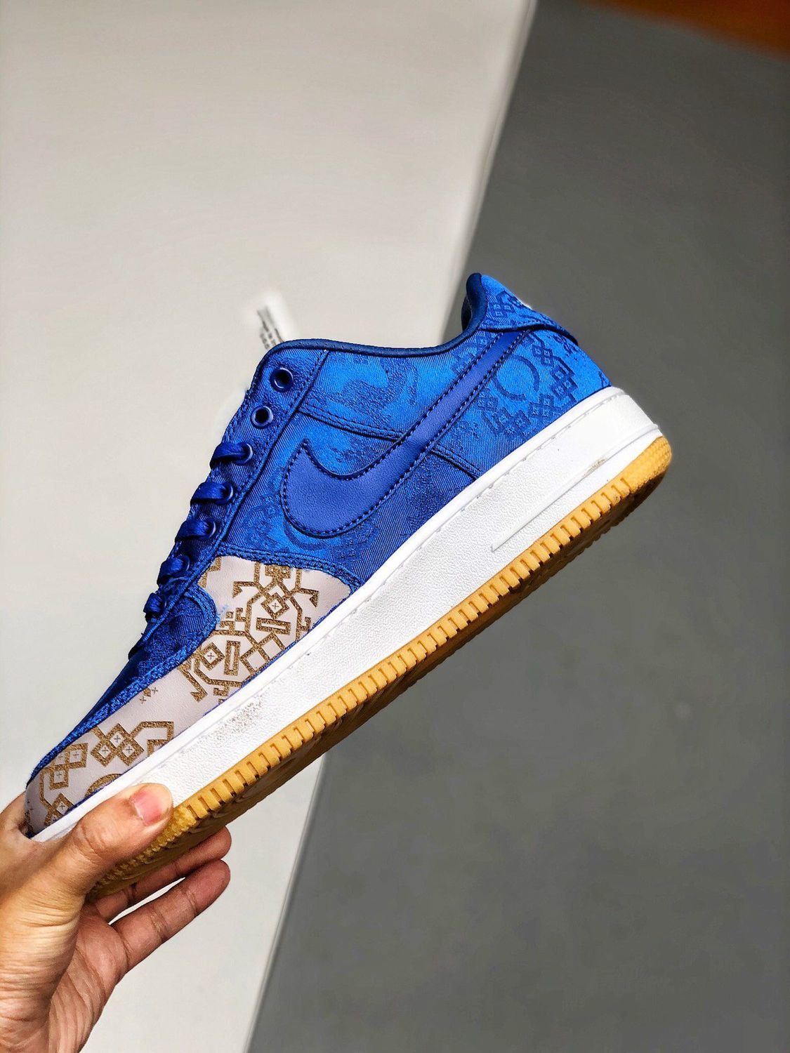 force1空军一号af1陈冠希clot联名丝绸白黑蓝粉可撕休闲运动板鞋af1陈