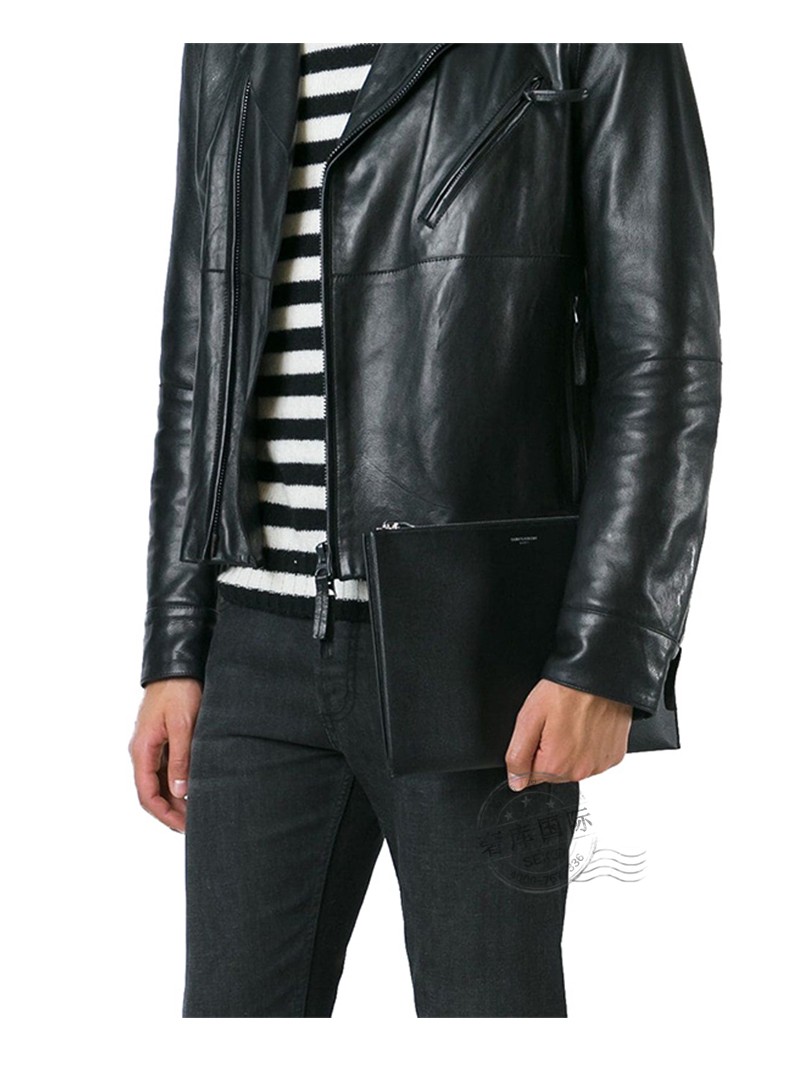 ysl圣罗兰男包牛皮拉链手拿包397294 ty0n 1000 黑色【图片 价格 品牌