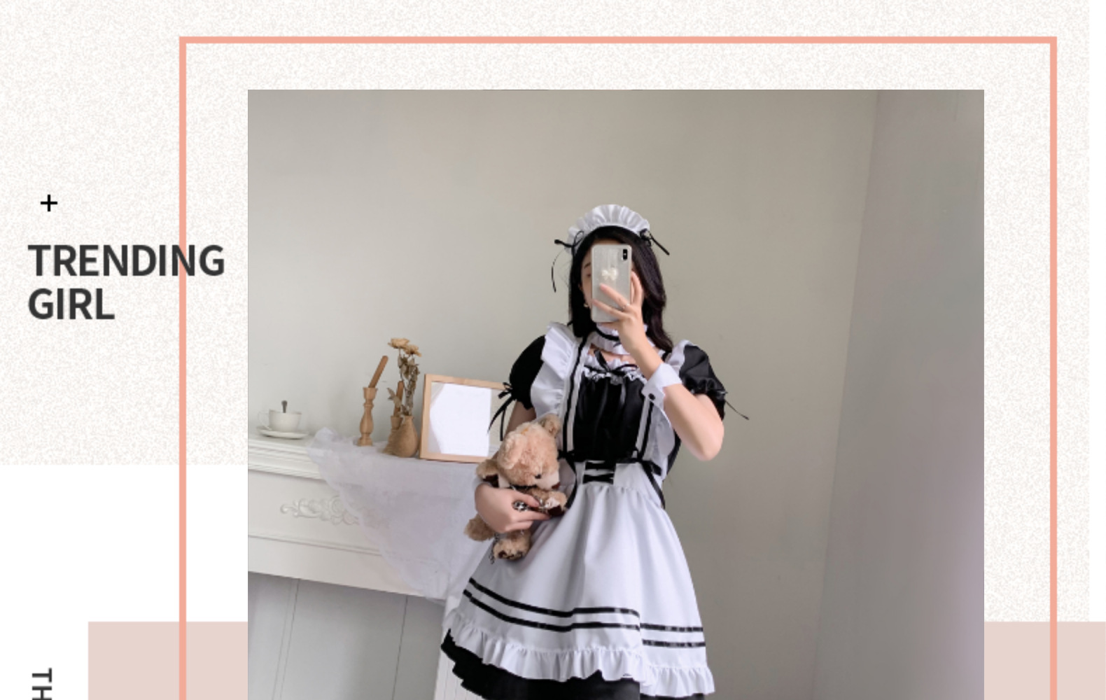 伪1娘套装大码女装大佬内衣套装紧身性感荷叶边连体衣开档衣服男初学