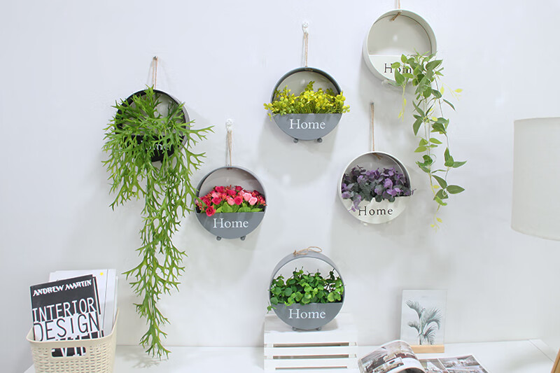 wo 墙面挂饰装饰挂墙植物盆栽壁挂式墙面装饰北欧挂饰花盆悬挂式文艺