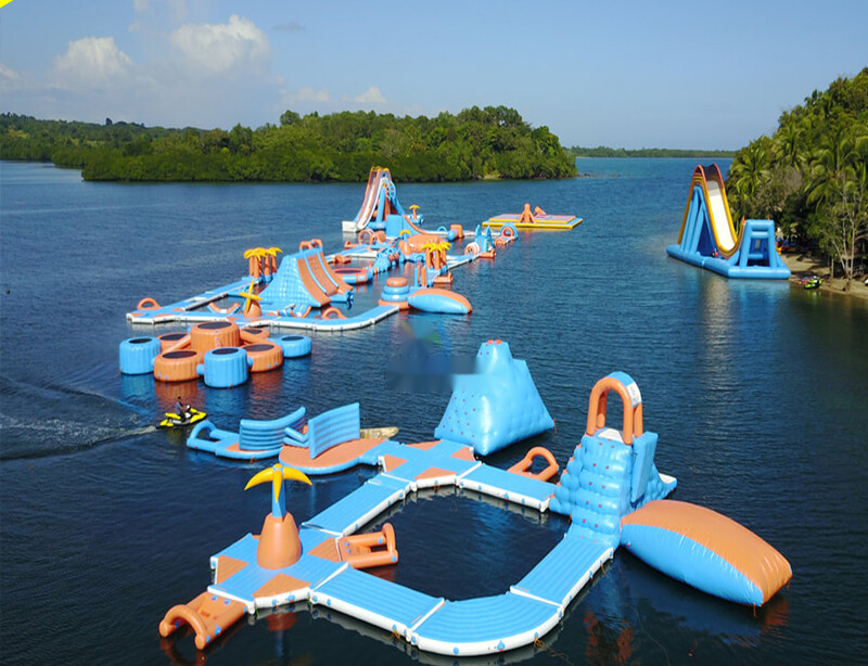 【618活动】定制水上闯关大型移动水上乐园游乐设备充气水上滑梯海上