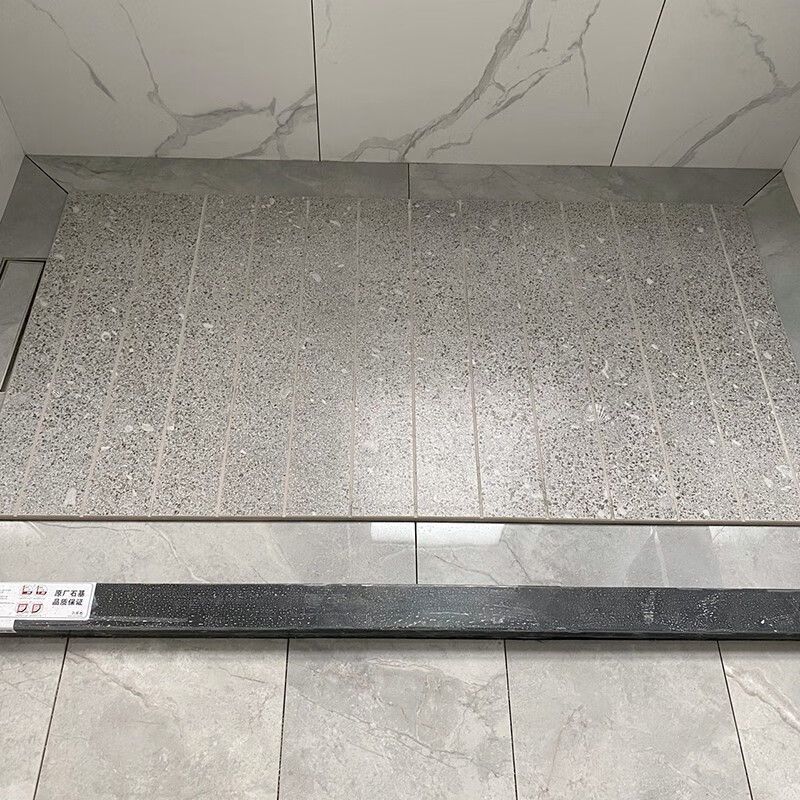 浴室淋浴房地板石大理石天然防滑拉槽板定制人造石材卫生间地面砖