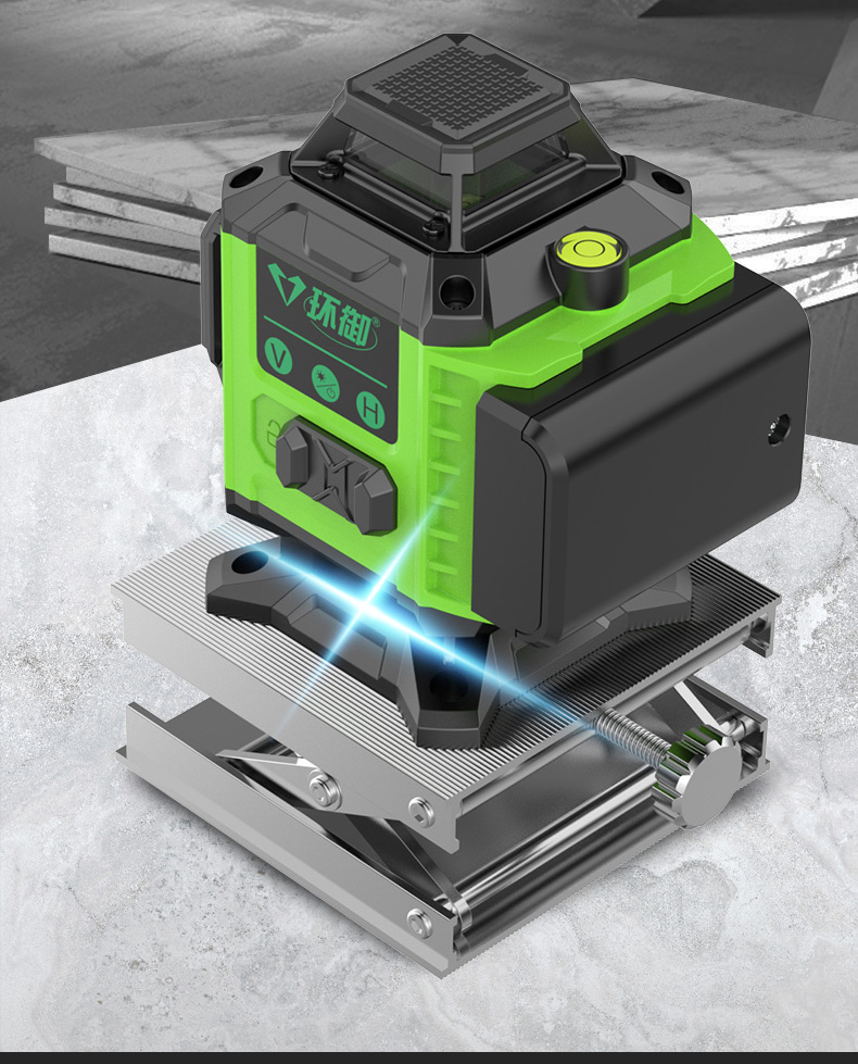 环御德国12线红外线水平仪绿光贴墙仪两用贴地仪高精度室内外投线仪