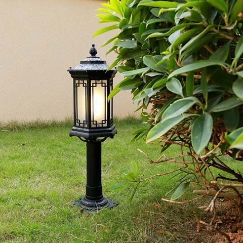 太阳能草坪灯户外防水庭院灯新中式花园别墅景观小区过道路灯led 【接