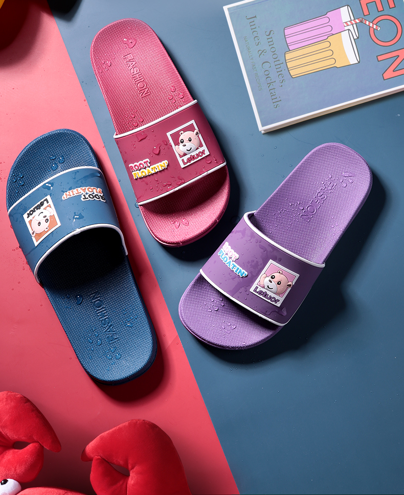 乐拖凉拖鞋女夏季外穿情侣一字拖居家浴室防滑男士沙滩拖鞋 紫色 38