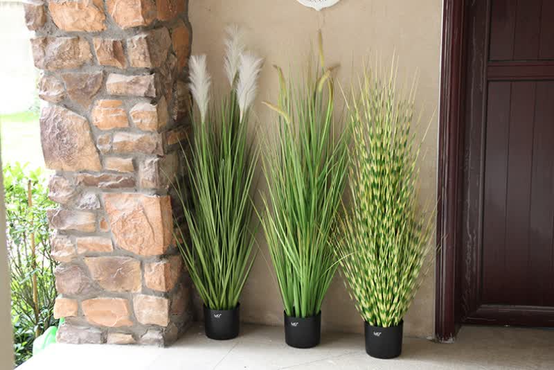 wo  仿真绿植盆景落地芦苇狗尾草假花装饰仿真花酒店商场餐厅橱窗布景