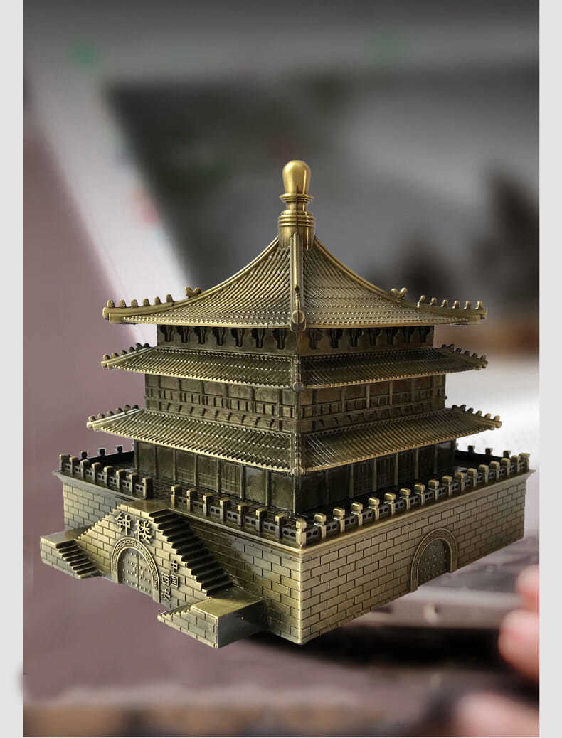 瑾颜(jinyan)西安旅游纪念品特色摆件中国风特色礼品小礼物钟楼摆件