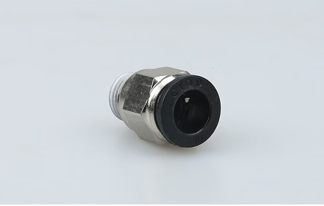 利百加lbaji 气动气管气缸接头 pc快速快插 转接头 螺纹直通 铜制黑色