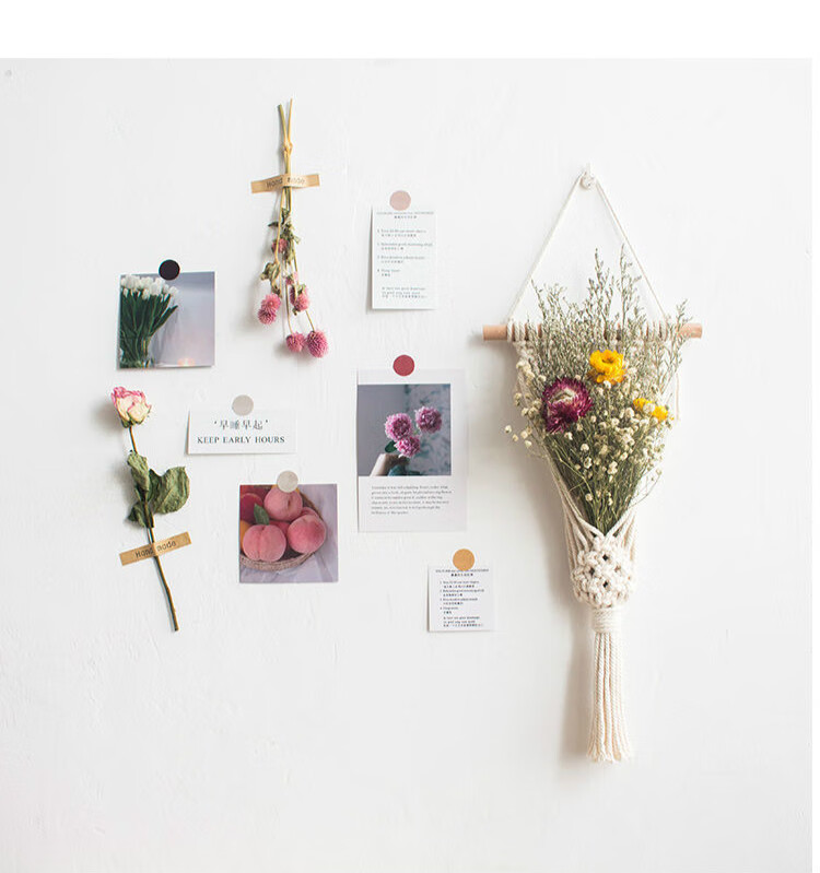 宿舍装饰贴画干花卡片墙贴ins背景墙饰北欧桌面布置小挂毯宿