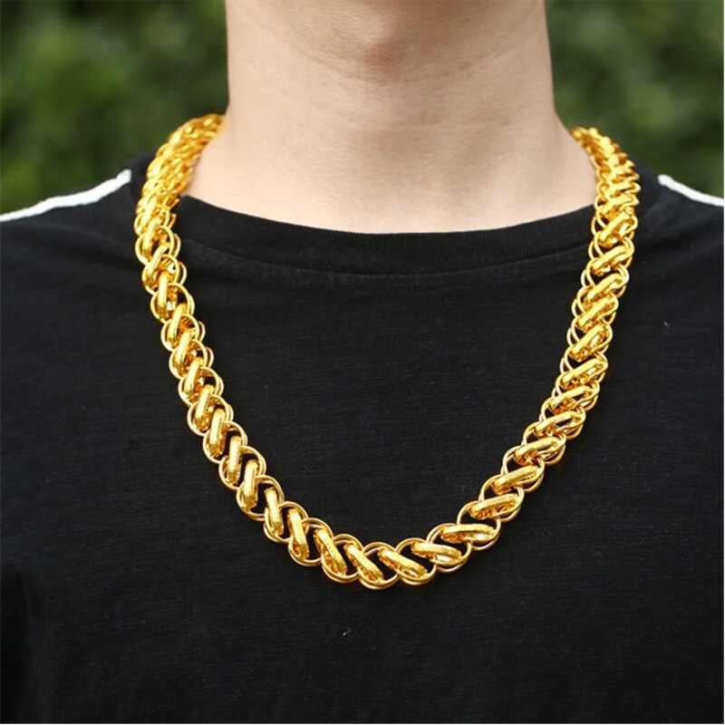 江南情福字粗越南金项链男宽霸气镀沙金项链潮大链子蛇骨链久不掉色