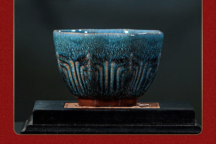 宜兴纯手工天然原矿紫砂天目盏刻字单个茶杯主人杯品茗杯功夫茶具 寒