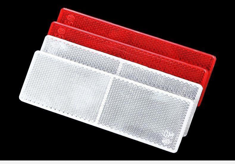 汽车货车反光板车身贴红白警示标识塑料反光板条夜光夜间反射器条有孔