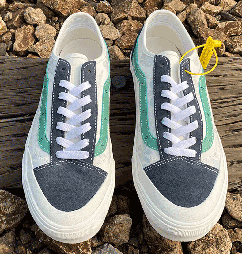 万斯vansstyle36汽水系列帆布鞋条纹拼色印花板鞋情侣鞋低帮鞋莆田