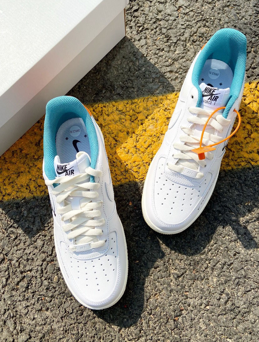 1空军一号af1low白绿橙双钩白黑金低帮休闲运动板鞋白绿橙标准码数36