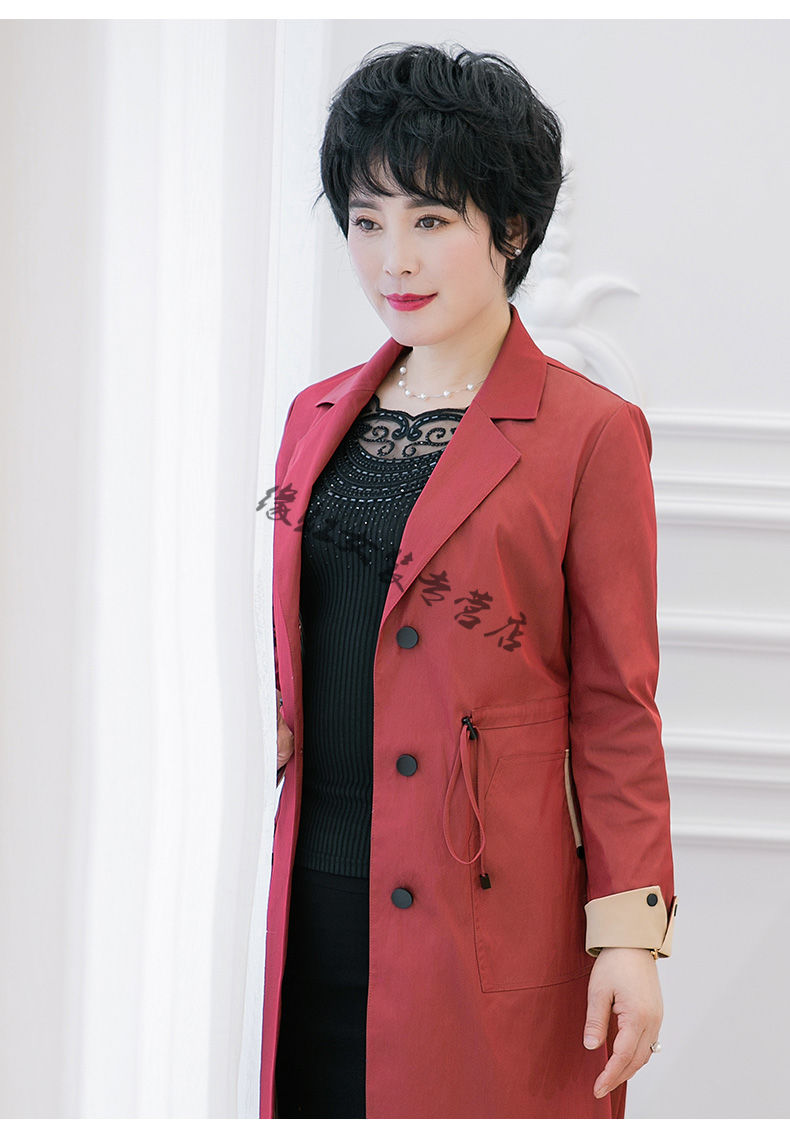 老年女装风衣中长款2020春秋洋气收腰大衣妈妈薄款外套40-50岁清仓