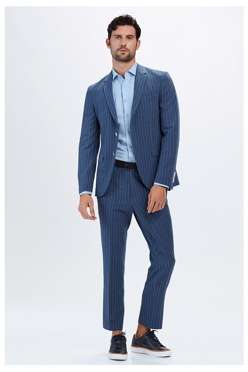 男装 西服 jodoll jodoll乔顿单西外套春夏商务韩版修身竖条纹西服