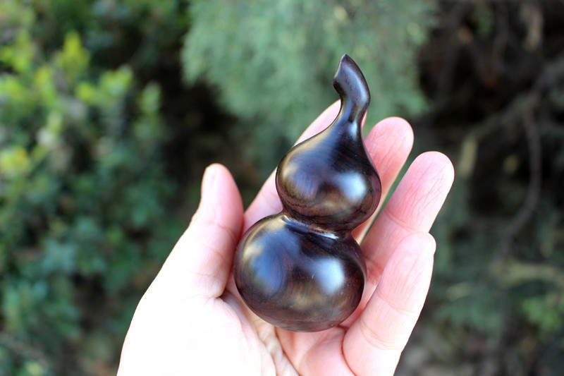 檀木葫芦实木手把件黄花梨葫芦紫光檀木质文玩工艺品绿檀挂件把玩小号