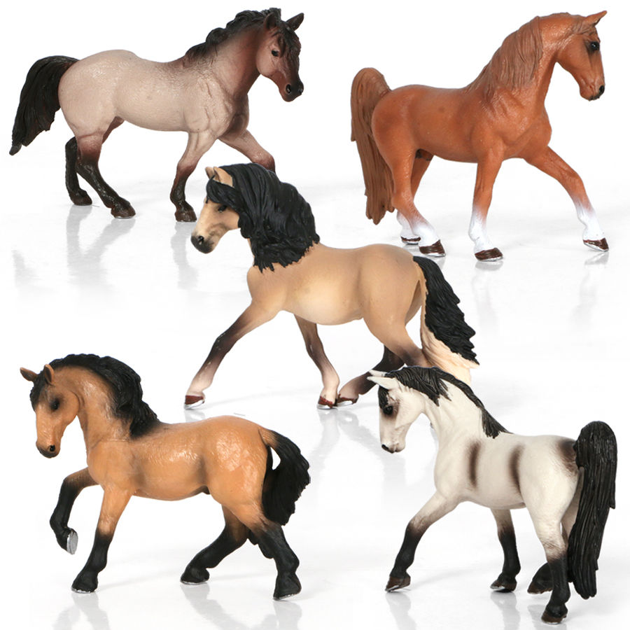 儿童仿真动物马模型白马夸特马套装野生动物玩具摆件马男礼物收藏pl12